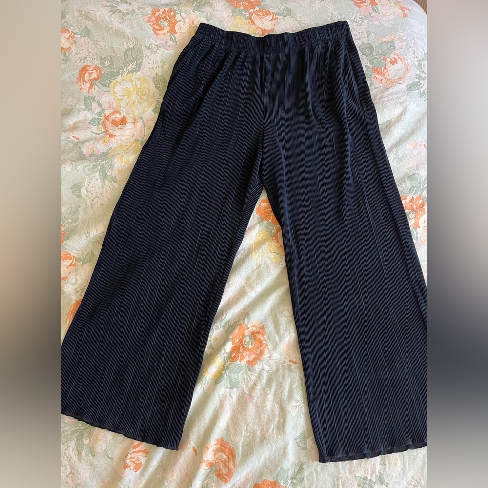 Abercrombie Flare Plisse Pant in Black (Large Short)